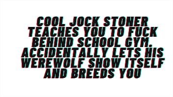 Play Cool jock stoner teaches you to fuck behind school gym [audio story]